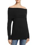 Balck Long Sleeve Cashmere off-The-Shoulder Knit Sweaters Wholesale