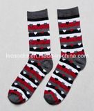 Strip with Heart Design Lady Fashion Socks