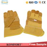 Yellow Cow Split Leather Double Palm Protective Labor Glove