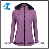 Long Sleeve Soft Hooded Windproof Rain Jacket for Women