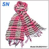 2018 Skinny Stripe Checked Winter Warm Ruffle Bubble Scarves