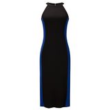 Color Blocked Visocse Long Dress Maxi Dress