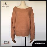 Ladies Sleeve Lace up Boat Neck Sweater