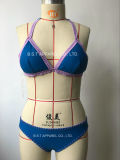 Sexy Ladies Hand-Made Crochet Two-Piece Bikini Swimwear (QG-6185-3M)