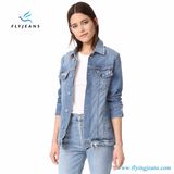 Manufacturer Long Sleeve Leisure Fashion Woman Denim Jean Jacket