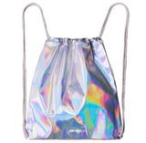 Silver Laser PU Drawstring Backpack, Seven Color Shading Laser Drawstring Bag
