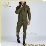 Full Zip Tech Fit Khaki Slub Tracksuit Sports Hoody Set