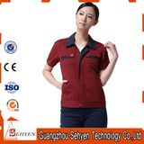 100% Cotton Red Staff Working Uniform with Short Sleeve