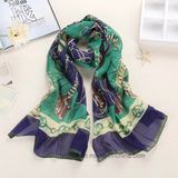 Cheap Chain Printed Thin Polyester Chiffon Lady Scarf (HW19)