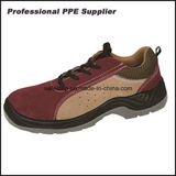 Suede Leather Breathable Summer Safety Shoes with Holes