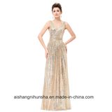 Women Long Sequin Sleeveless Evening Party Prom Dress