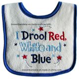 Custom Made Logo Embroidered Printed Cotton Terry Jersey Cloth Promotional Infant Baby Drool Bib