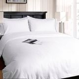 100% Egyptian Cotton Plain White Queen Duvet Cover Set