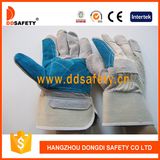 Ddsafety 2017 Double Palm Reinforced Blue Leather Working Safety Glove