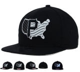 Black 3D Embroidery Cotton Snapback Baseball Cap