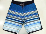 Oeko-Tex Flat Waist Polyester Striped Men Board Short Swimwear