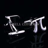 VAGULA Fashion Silver Plated Letter &Pi Cufflinks