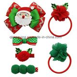 Christmas Santa Printing Hair Clip Hair Bow