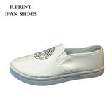 White Canvas PVC Injection Shoes PU Material for Women