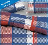 Red Blue Plaid Cotton Duvet Cover Set