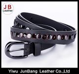 Colorful PU Belt with Silver Rivet for Women