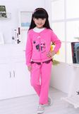 Ks1179 2015 Brand Autumn Girl Sets Children's Jcket+ Pants 2 PCS Kids Wear Free Shipping for Wholesale