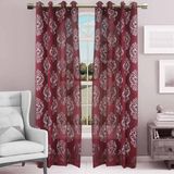 Jacquard Sheer Grommet Panel Window Curtain (HR14WT081)