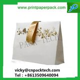 Exquisite Custom Paper Gift Bag with Gold Ribbon Bow