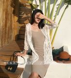 Women's Lace Mesh Crew Neck Transparent Long Sleeve Tops Shirt Blouse