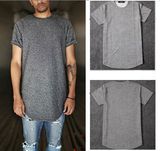 Grey Plain T Shirt Short Sleevs Men Casual