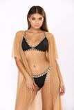 Mesh Swimsuit Duster Cover up Floor Length Beige Women Bikini