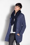 Fashion Lapel Knitting Men Cardigan Coat Sweater with Button