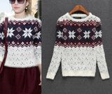 Hedging Round Neck Sweater Snowflake Pattern Thickening (BTQ065)