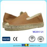 Fashion Footwear Napa Leather Casual Shoe with Hemp Rope