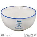 13cm White Printing Keep Calm Rice Bowl