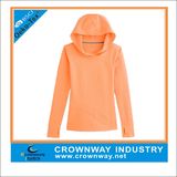 OEM 100% Polyester Dry Fit Women Running Shirts with Hood
