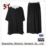 Fashion Simple Two Suits of Short T-Shirt Black Pants