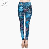 Full Printing Pants Women Ladies Fitness Stretchy Trousers Skinny Legging