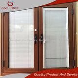 65 Series Wood Looking Aluminum Shutter Window with Double Glass