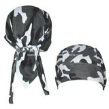 Custom Made Logo Printed Army Green Camouflage Cotton Head Wrap Adjustable Cycling Skulll Bandana Caps