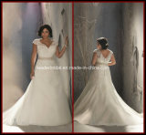 Plus Size Bridal Gowns Mermaid Tulle Lace Wedding Dress Rr9003