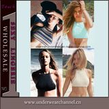 Wholesale Ladies Fashion Halter Bustier Crop T-Shirt Tops (25443)