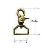 1 Inch Brass Plated Metal Swivel Snap Hook