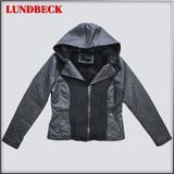 Women PU Jacket with Hoody