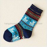 Warm Winter Odd Retro Vivid Design Children Crew Sock