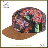 Custom Suede Brim Leather Patch Tie Dye 5 Panel Hat