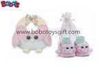 Plush Soft Pink Owl Baby Bib and Booties Gift Set Bosw1112