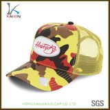 Custom Neon Camo Trucker Mesh Hat with Embroidered Patch