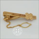 Gold Tie Clip with Badge and Chain Stickpin (GZHY-TC-072)