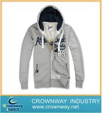 Men's Fashion Knitted Combed Cotton Hoodie with Long Zip